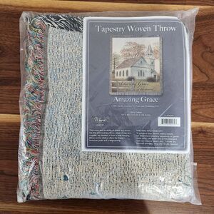 Amazing Grace Tapestry Woven Throw Blanket Church Faith New 50x60" Religious